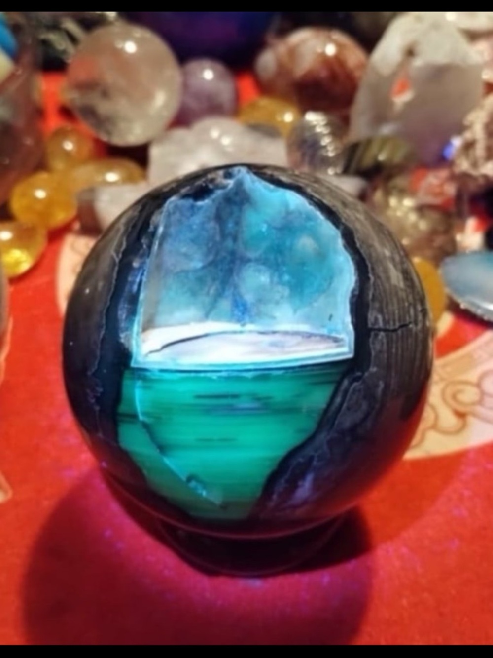 Volcano agate sphere - Picture 9 of 11